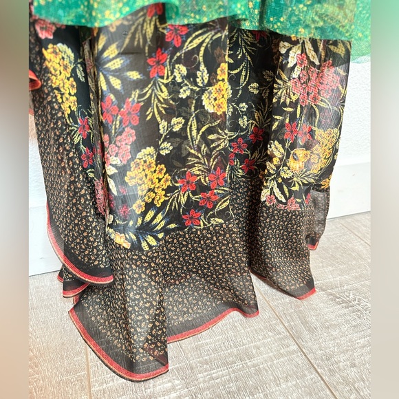 LIKE NEW ALICE + OLIVIA Laverne Asymmetric Ruffled Dress 0-2 Extra Small Floral - Picture 9 of 13